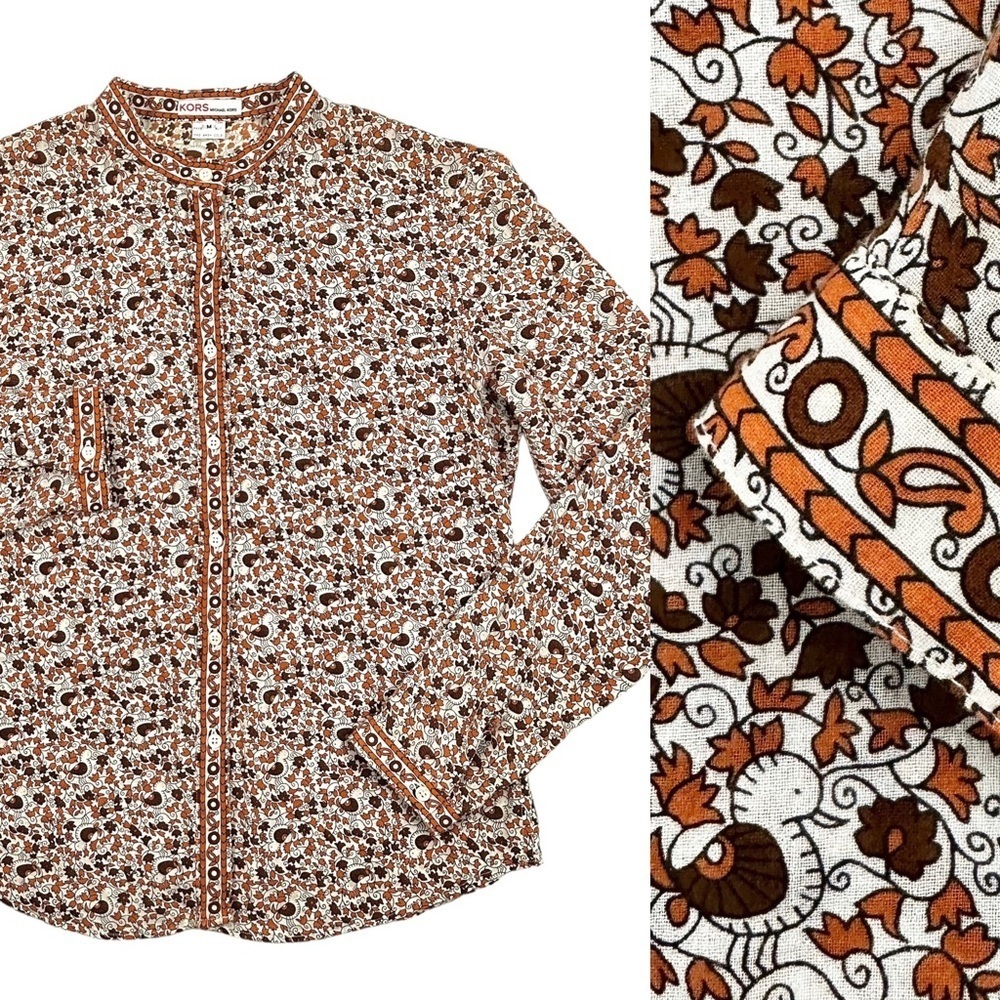 KORS MICHAEL KORS Vintage Red Label printed Long Sleeve button-up shirt